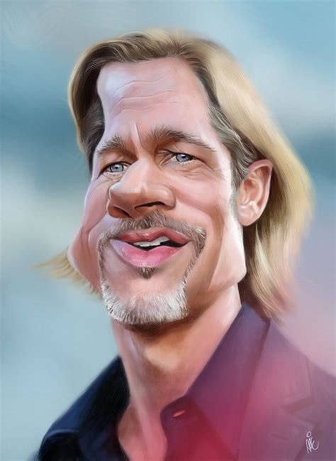 Brad Pitt Caricature Metal Posters Poster Prints Unique Fictional