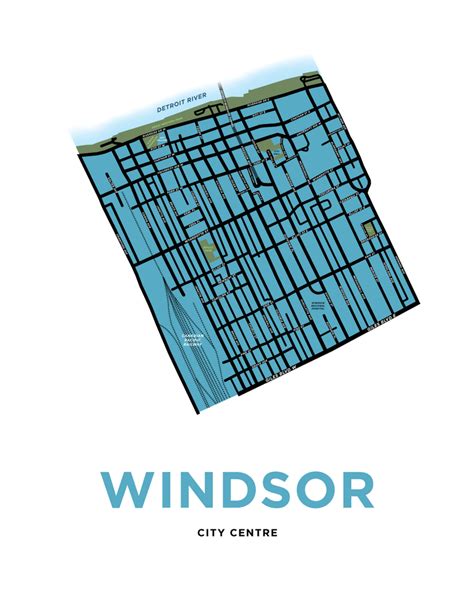 Windsor City Centre Neighbourhood Map Print Jelly Brothers