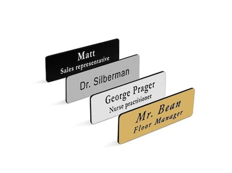Business Industrial CUSTOM ENGRAVED GOLD 1 X 3 Name Badge Tag With