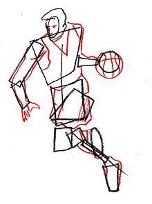 First, draw a curved line, like a half circle. Wiki How: Drawing basketball players. | How To: Draw The ...