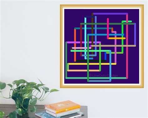 Geometric Wall Art Print 24x24 Continuous Color Network | Etsy | Geometric wall art, Geometric ...