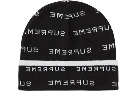 Supreme Logo Repeat Beanie Black Ss20 Us