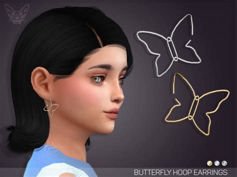 Giulietta Sims Butterfly Hoop Earrings For Kids • Sims 4 Downloads