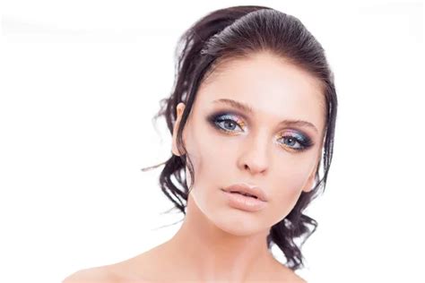 colorful make up woman face beautiful brunette summer makeup beauty fashion girl model with
