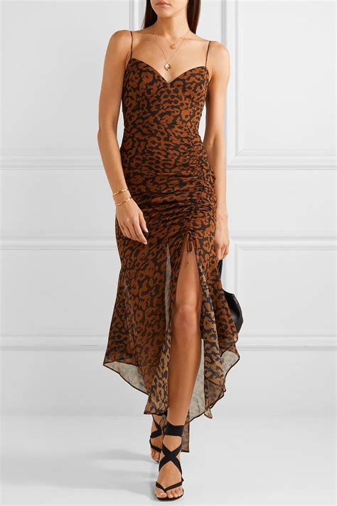Nicholas Ruched Leopard Print Silk Chiffon Dress Net A Porter Silk Chiffon Dress Silk