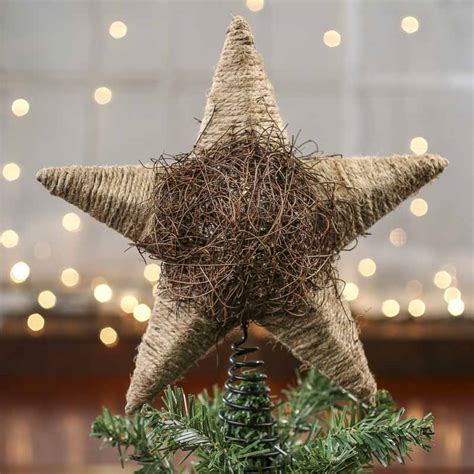 Rustic Jute And Twig Star Tree Topper Trees And Toppers Christmas