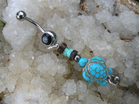 Sea Turtle Belly Ring Turtle Turquoise Magnesite Sea Turtle In Etsy