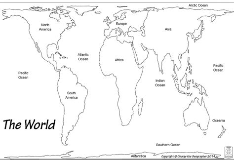 Choose from maps of continents, like europe and africa; 7 Printable Blank Maps For Coloring Activities In Your Geography within Continents Of The World ...