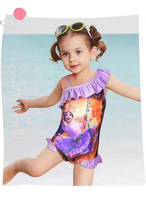 Children Kids Encanto Swimming Bikini Dress Swimwear Girls One Piece
