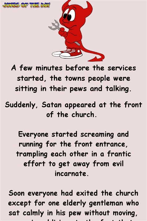 Funny Joke The Old Man Didnt Flinch When The Devil Arrived
