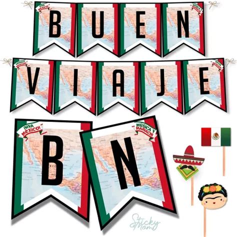 Banderines Buen Viaje Fiesta Kit Imprimible Despedida Mexico En Venta En Capital Federal Capital