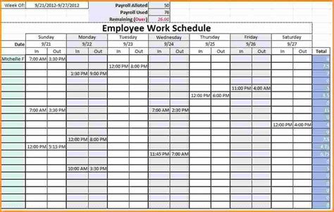 Employee Break Schedule Template Fresh 8 Work Schedule Template