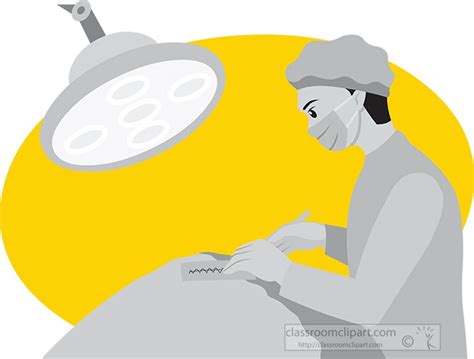 Health And Medical Gray And White Clipart Doctor Performing Surgery