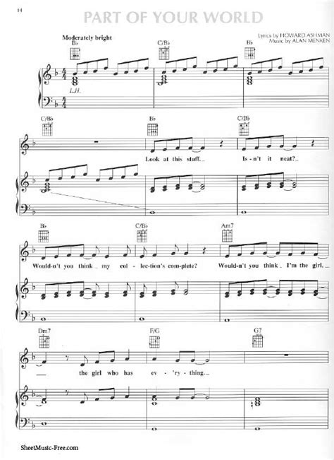 Part Of Your World Sheet Music Alan Menken Piano Sheet Music Piano Sheet Music Free Sheet