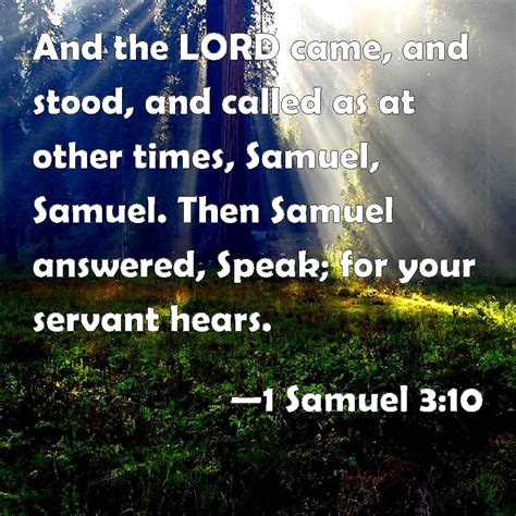 1 Samuel 310 And The Lord Came And Stood And Called As At Other