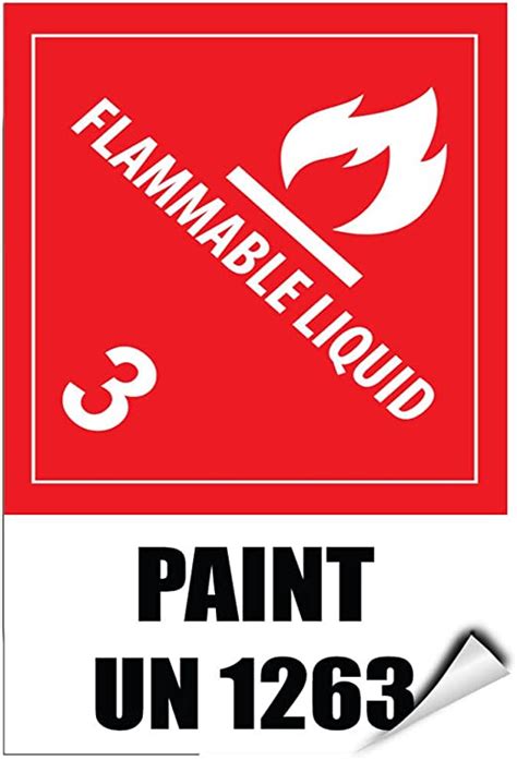 Amazon Com Flammable Liquid Paint Un Hazard Sign Label Decal