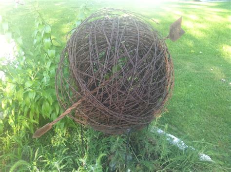 Barbed wire can be used to create the following items: barbed wire ball | gardens | Pinterest | Barbed wire and Wire