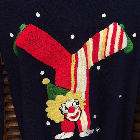 Vintage 1960s Circus Clown Blue Sweater Vintage Sweater Etsy