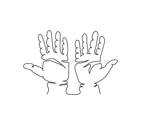 Premium Vector Open Palms Gesture One Line Art Continuous Line