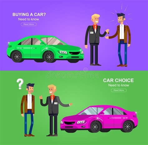 Design Concept Of Choice And Buying A Car Stock Illustration