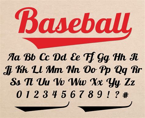 Baseball Font Softball Font Baseball Font With Tails Baseball Etsy