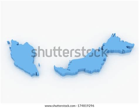 3d Rendering Malaysia Map On White Stock Illustration 174819296