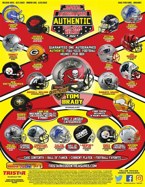 2022 TriStar Hidden Treasures Autographed Full Size Helmet Series 2