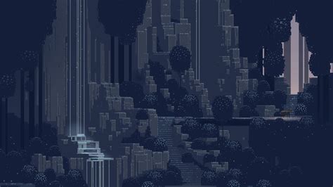 Pixel Art Waterfall Superbrothers Sword And Sorcery Ep Hd Wallpapers