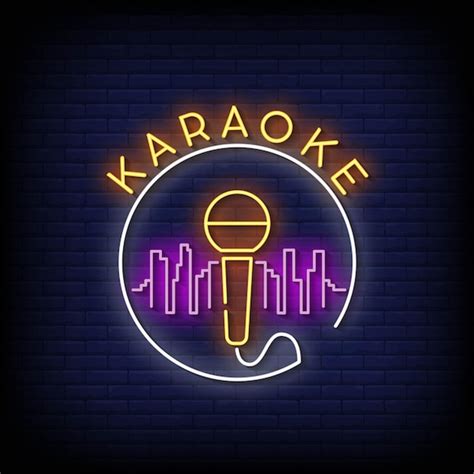 Premium Vector Karaoke Neon Signs Style Text Vector