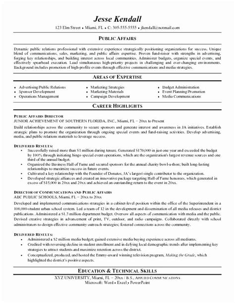 Public Relations Skills Resume Letter Example Template