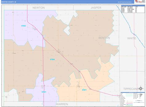 Benton County In Wall Map Color Cast Style By Marketmaps