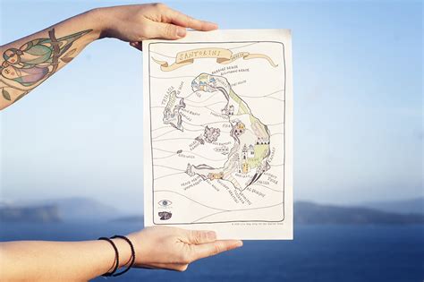Free Santorini Map One Quarter Greek