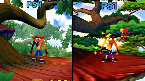 Crash Bandicoot 1 Nsane Trilogy Remaster Ps4 Vs Ps1 Graphics