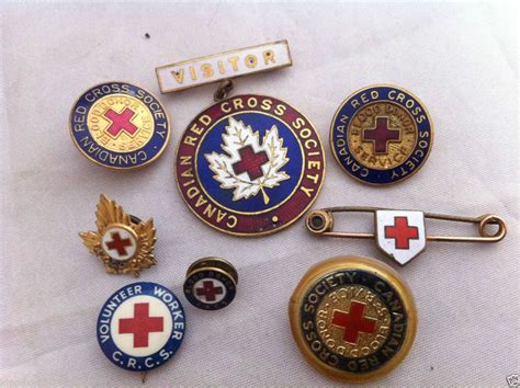 Mixed Lot Vintage Canadian Red Crossblood Donor Enameled Pins Sterling