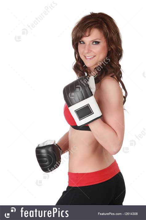 People Pretty Woman With Boxing Gloves Stock Picture