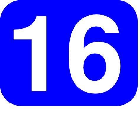 Blue Rounded Rectangle With Number 16 Clip Art Free Vector 4vector