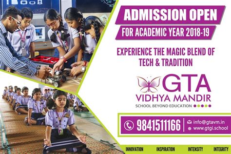 Admission Open Gtavm School Academic Year 2018 2019 Neelankarai Chennai