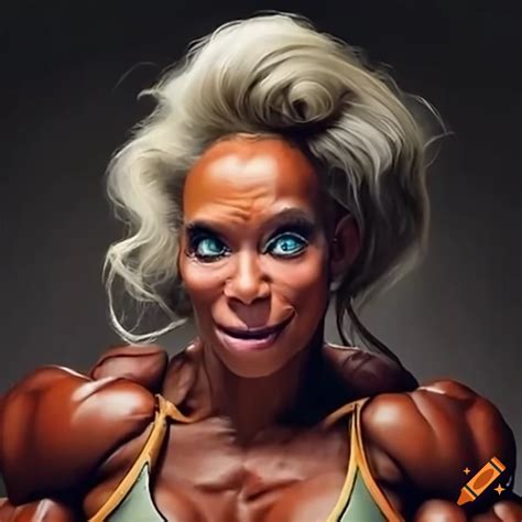 Female Bodybuilder Kimberly Huie Transforms Into A Creature Named Gooey Gluey On Craiyon