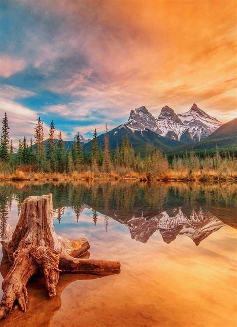 Three Sisters Lake Alberta Canada Beautiful Places To Travel