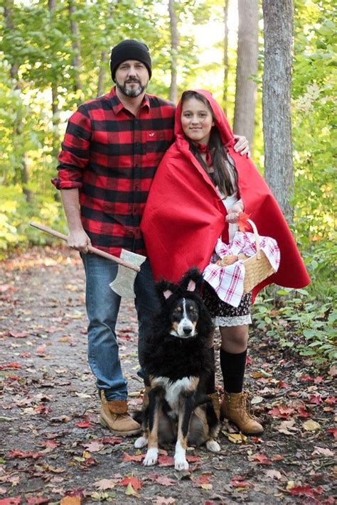Little Red Riding Hood The Huntsman And Wolf Dog Halloween Costumes