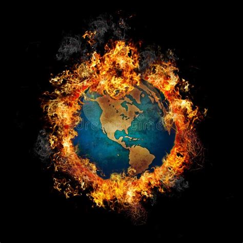 Earth On Fire Stock Illustration Illustration Of Canada 12300949