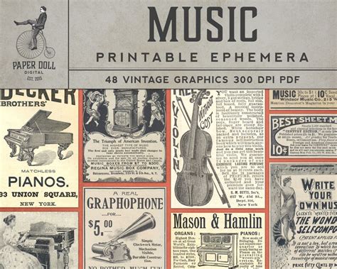 Printable Music Ephemera Pdf Vintage Magazine Piano Etsy