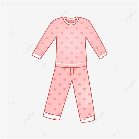 Pajama Clipart Vector Red Love Autumn And Winter Long Sleeved Casual