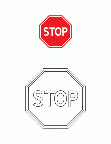 Printable Stop Sign Coloring Page Coloring Home F