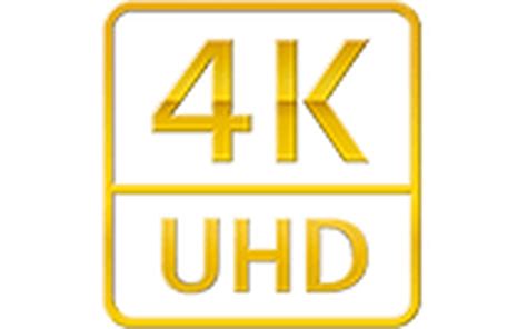 A 4k logo on display during the 1st uhd equipment expo at tokyo big sight in tokyo, japan. Uhd 4k Logos