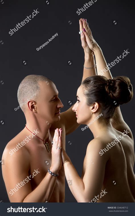 Sexual Yoga Portrait Naked Partners Training Stock Photo 334648712