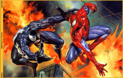 Spider Man Vs Venom By Julie Bell Amazing Spiderman Best Comic Books