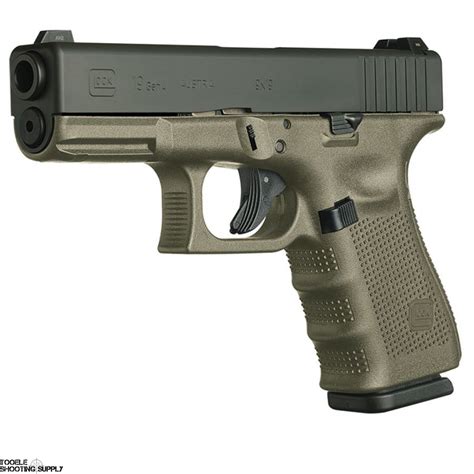 Glock 19 Gen 4 Compact 9mm Pistol Od Green Frame 4 Inch Barrel 15