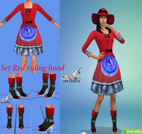 Скачать Set Red Riding Hood Сет Красная шапочка от ОлЯля к Sims 4