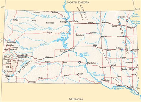 South Dakota Map Map Of South Dakota